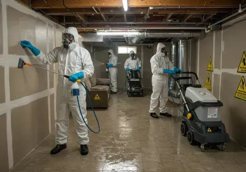 Basement Moisture Removal and Structural Drying process in Muhlenberg County, KY